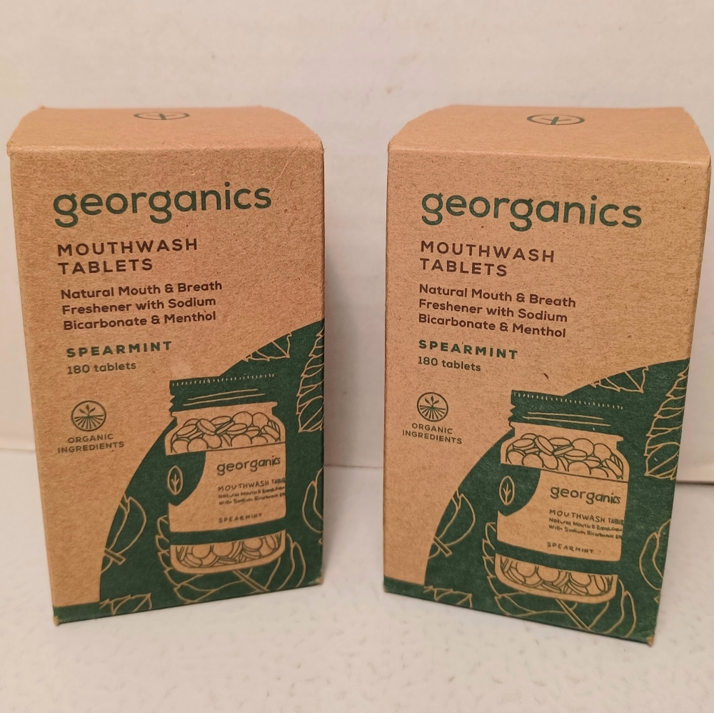 Lot of 2 Georganics Spearmint Mouthwash Tablets Natural Mouthwash 360 Tablets